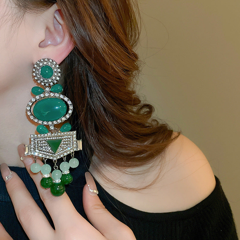 Emerald Royal Cascade Statement Earrings