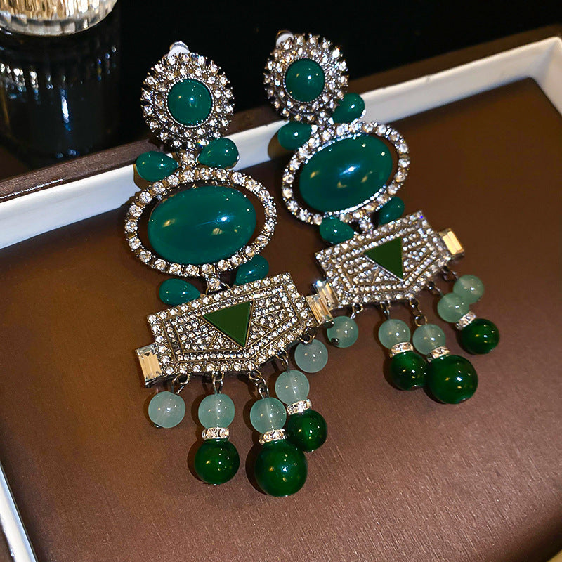Emerald Royal Cascade Statement Earrings
