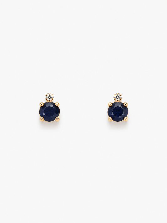Midnight Blue Crystal Stud Earrings – Elegant Sapphire-Inspired Earrings for Women