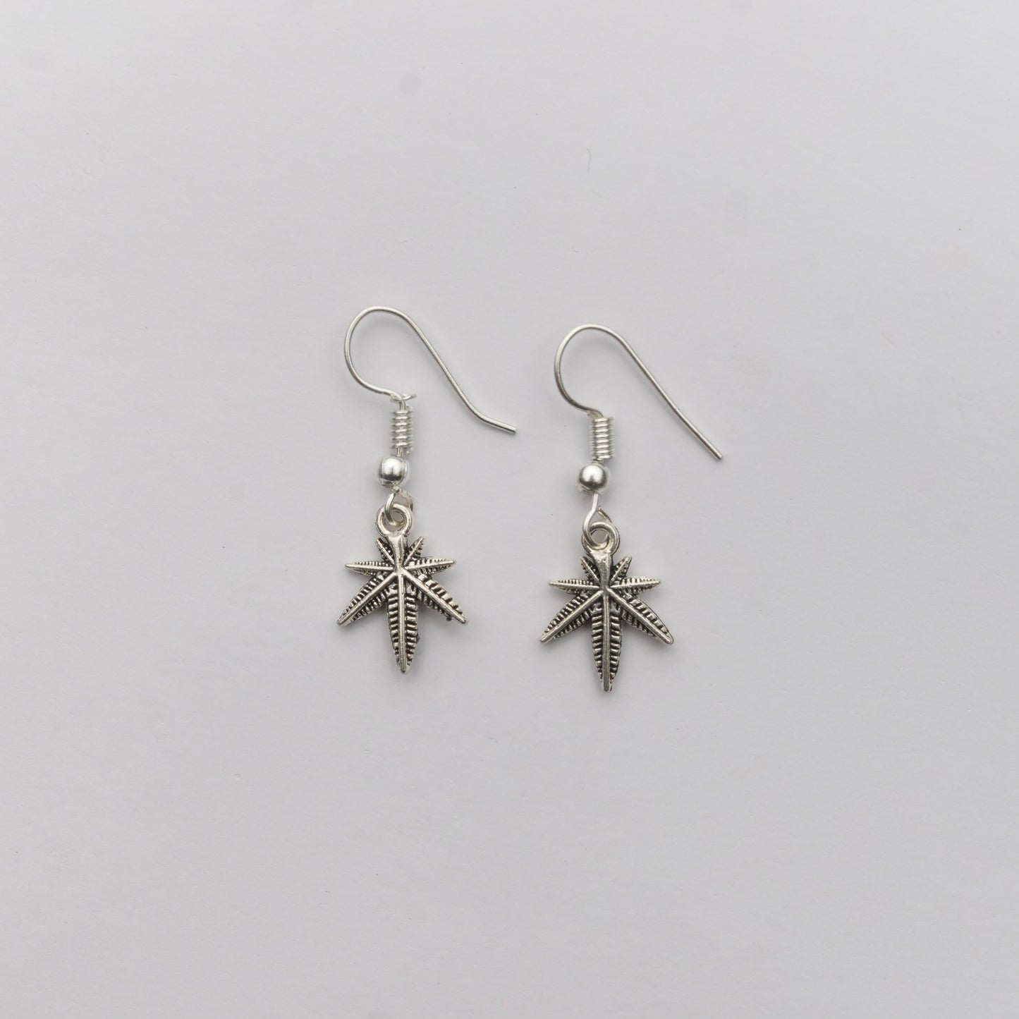 LOLstudio Silver Hoop Loop Maple Leaf Earring B162