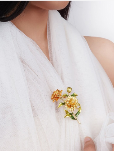 LOLstudio Rose Gold Brooch & Lapel Pins for Saree and Suits B30