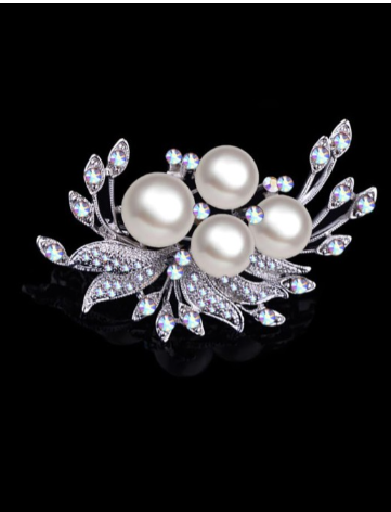 LOLstudio Silver Brooch & Lapel Pins for Saree and Suits B24