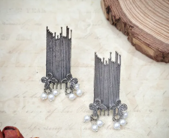 Pearl Silver Bohemian Earring F35