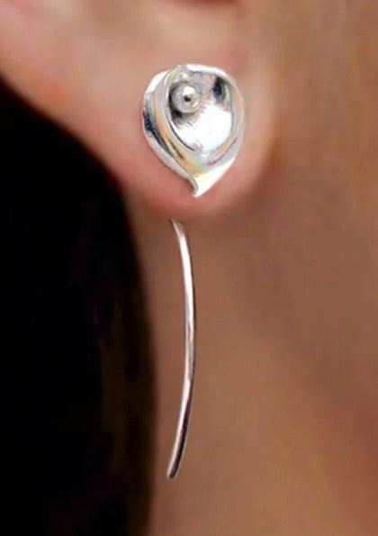 Leaf Drop Silver Earring