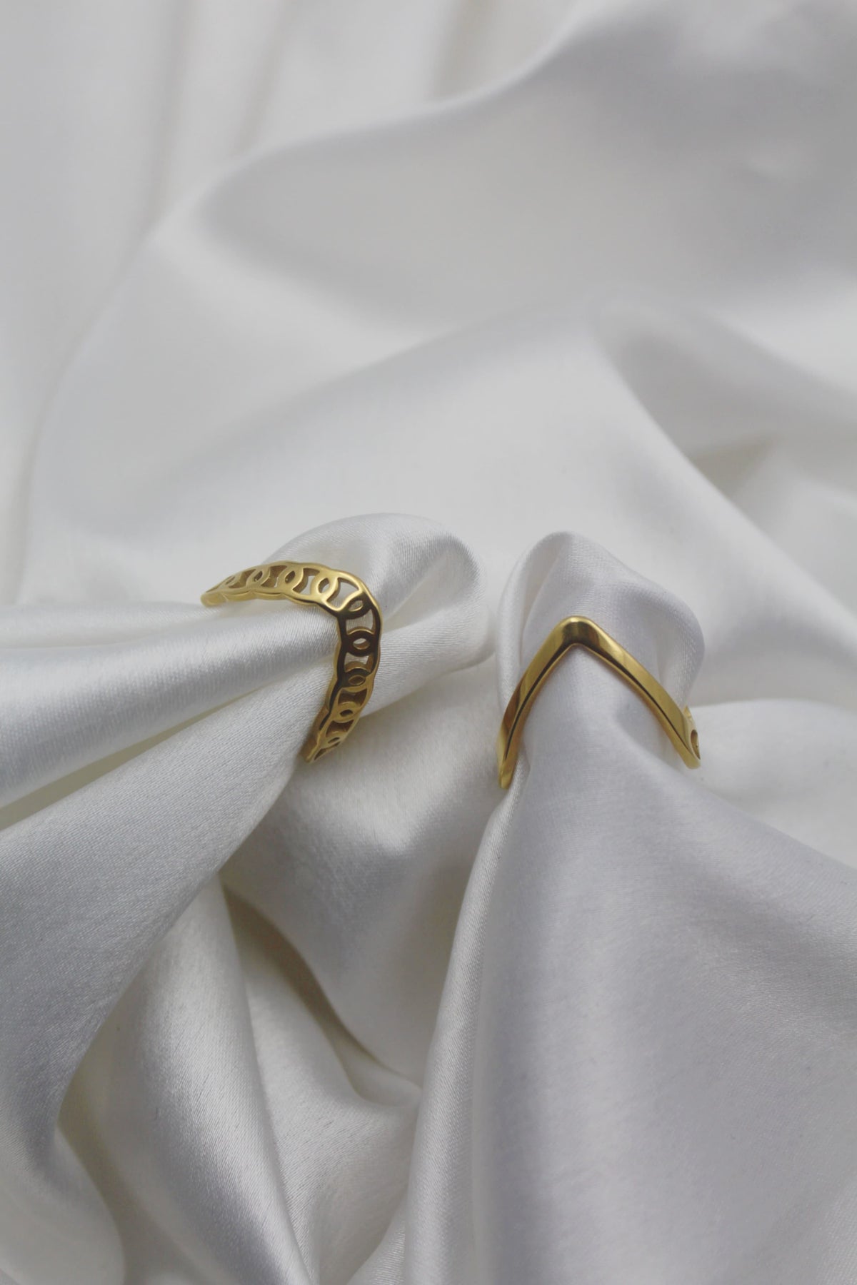 Modern Gold-Tone Geometric Open Ring by LOLSTUDIO