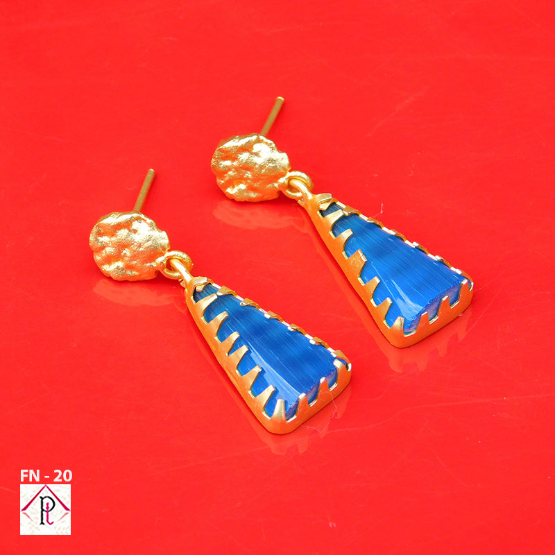 LOLstudio Gold Red & Blue Small Gold Earring LOLB55